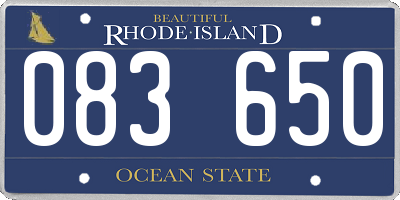 RI license plate 083650