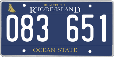 RI license plate 083651