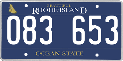 RI license plate 083653