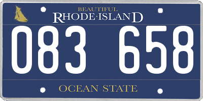 RI license plate 083658