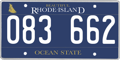 RI license plate 083662