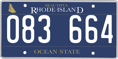 RI license plate 083664