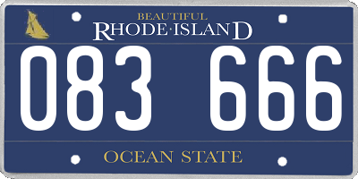 RI license plate 083666