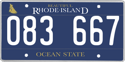RI license plate 083667