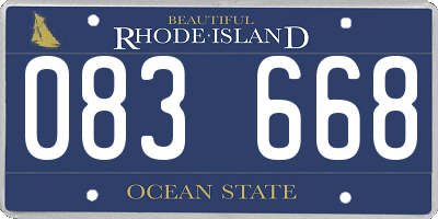 RI license plate 083668