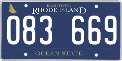 RI license plate 083669