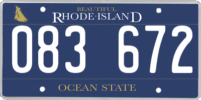 RI license plate 083672