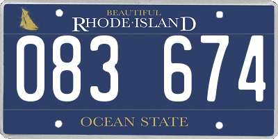 RI license plate 083674