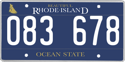 RI license plate 083678