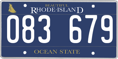 RI license plate 083679