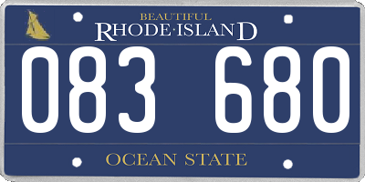 RI license plate 083680