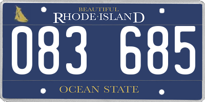 RI license plate 083685