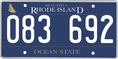 RI license plate 083692