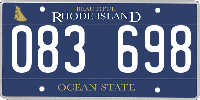 RI license plate 083698