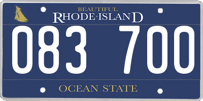 RI license plate 083700