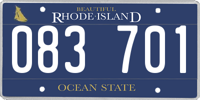 RI license plate 083701