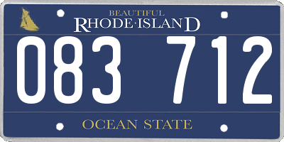 RI license plate 083712