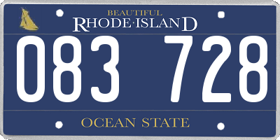 RI license plate 083728