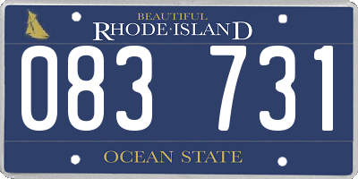 RI license plate 083731