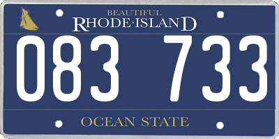 RI license plate 083733