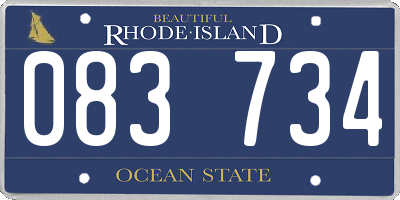 RI license plate 083734