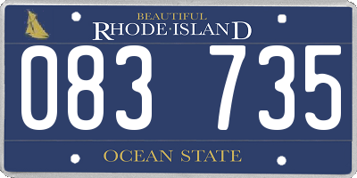 RI license plate 083735