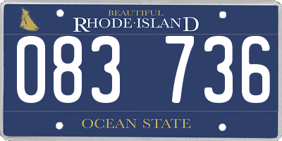 RI license plate 083736