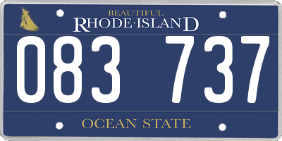 RI license plate 083737