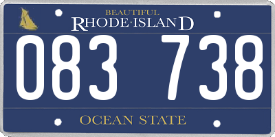 RI license plate 083738