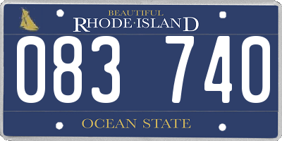 RI license plate 083740