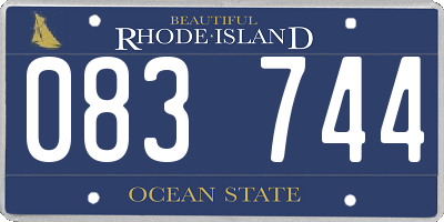 RI license plate 083744