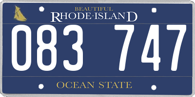 RI license plate 083747