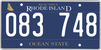 RI license plate 083748