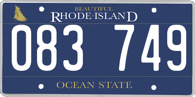 RI license plate 083749