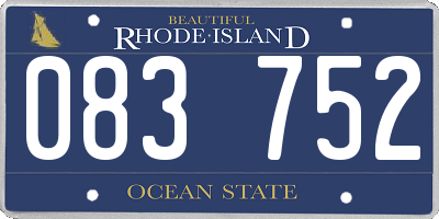 RI license plate 083752
