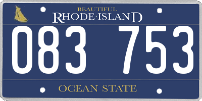 RI license plate 083753