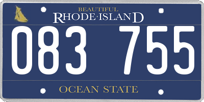 RI license plate 083755
