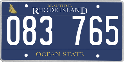 RI license plate 083765