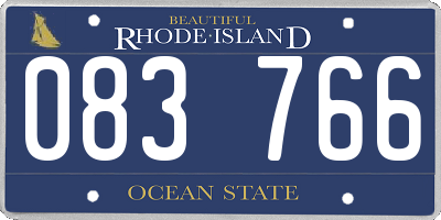 RI license plate 083766