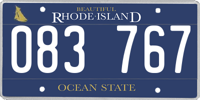 RI license plate 083767