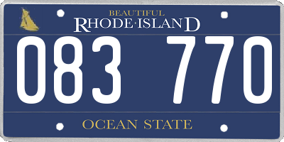 RI license plate 083770