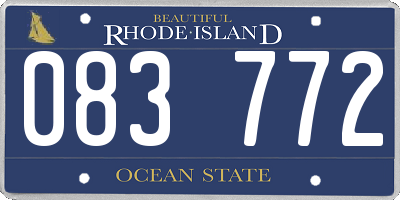 RI license plate 083772