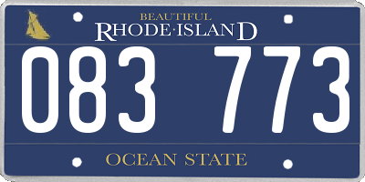 RI license plate 083773