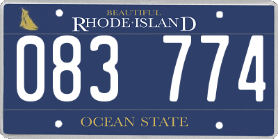 RI license plate 083774
