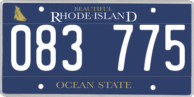 RI license plate 083775