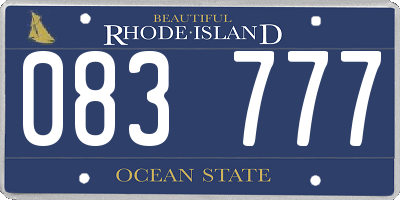 RI license plate 083777