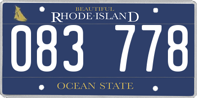 RI license plate 083778