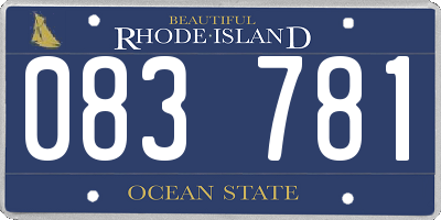 RI license plate 083781