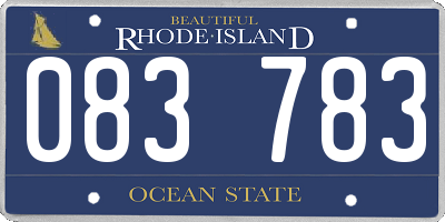 RI license plate 083783