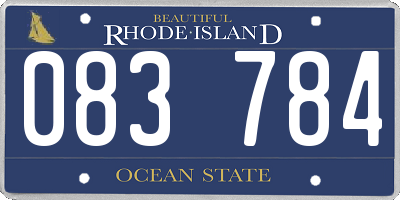 RI license plate 083784